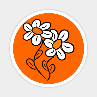 daisies in bloom, daisy flower blossoms garden Magnet